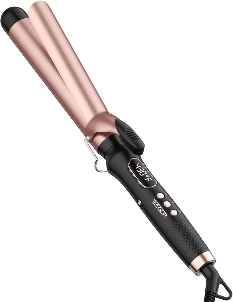 Yeegor 1 1/4 inch Curling Iron,Extra Long Barrel Culing Wannd,100-240V Dual Voltage Hair Curler for Big Wave Curls,12 Temps - Image 1